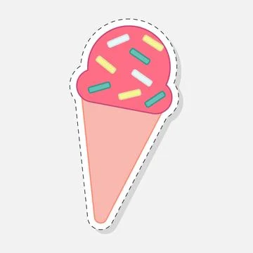 Ice cream sticker Stock Illustration
