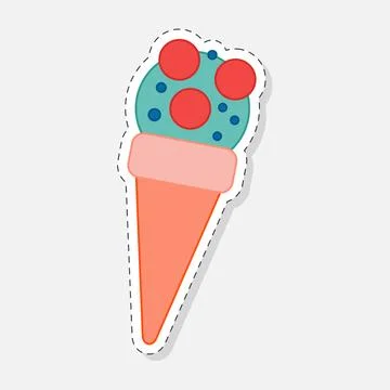 Ice cream sticker Stock Illustration