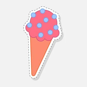 Ice cream sticker Stock Illustration