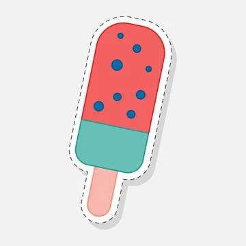 Ice cream sticker Stock Illustration