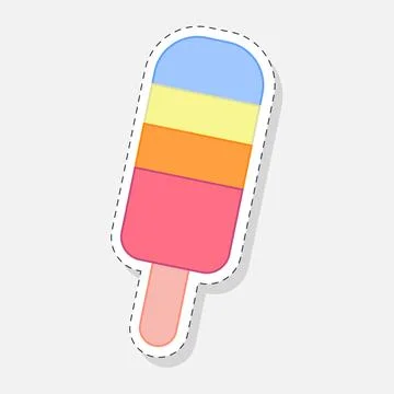 Ice cream sticker Stock Illustration