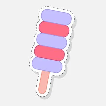 Ice cream sticker Stock Illustration