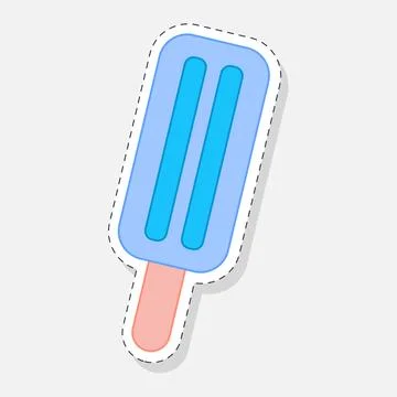 Ice cream sticker Stock Illustration
