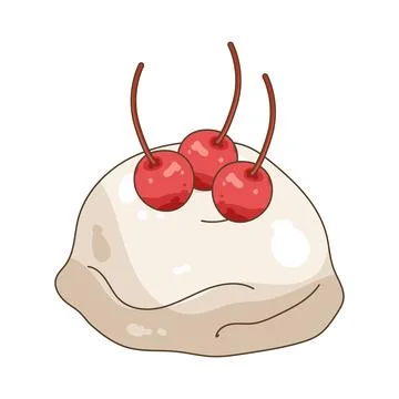 Ice cream sundae with cherries Stock Illustration