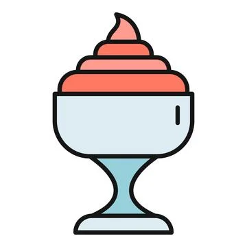 Ice cream sundae icon presenting sweet frozen dessert treat Ilustración de archivo