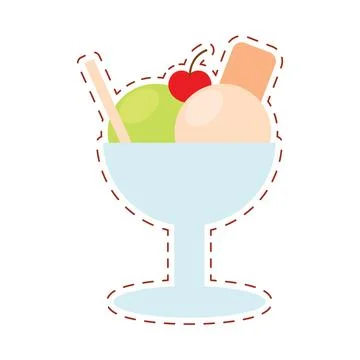 Ice cream sundae icon Vector Stock Illustration