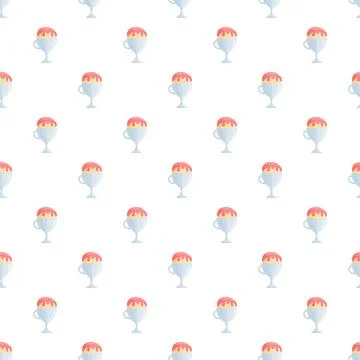Ice cream sundae pattern with sweet strawberry topping イラスト素材