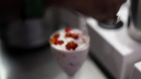 Ice Cream Sundae Shake Stock Footage 133102873