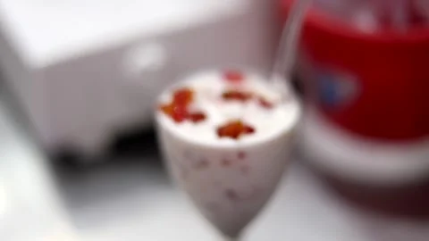 Ice Cream Sundae Shake Stock Footage 133102883