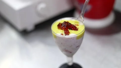 Ice Cream Sundae Shake Stock Footage 133102889