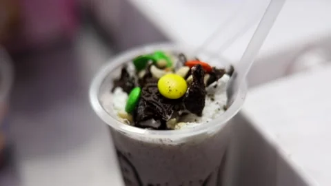Ice Cream Sundae Shake Stock Footage 133102906