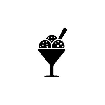 Ice Cream, Sweetness Flat Vector Icon Stock Illustration