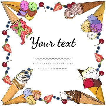 Ice cream template. Vector illustration. Stock Illustration