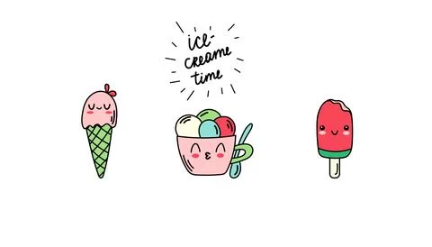 Ice cream time Stock Illustration