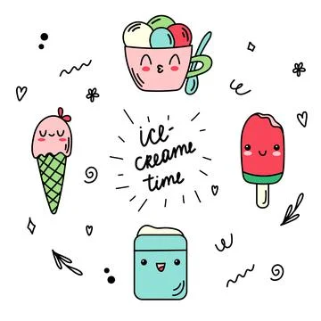 Ice cream time Stock Illustration