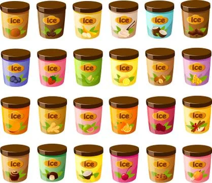 Ice cream tubs Stock Illustration