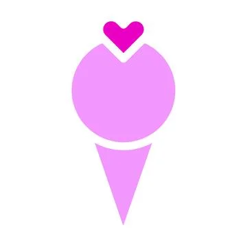Ice cream valentine icon solid pink style illustration vector and logo icon.. Stock Illustration