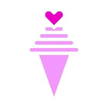 Ice cream valentine icon solid pink style illustration vector and logo icon.. Stock Illustration