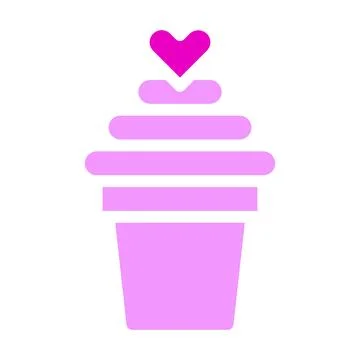 Ice cream valentine icon solid pink style illustration vector and logo icon.. 스톡 일러스트