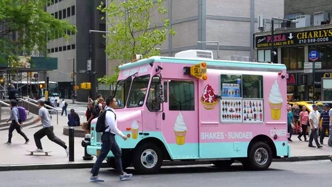 Ice Cream Van Stock Footage 126597025