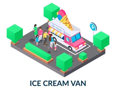 Ice cream van Stock Illustration