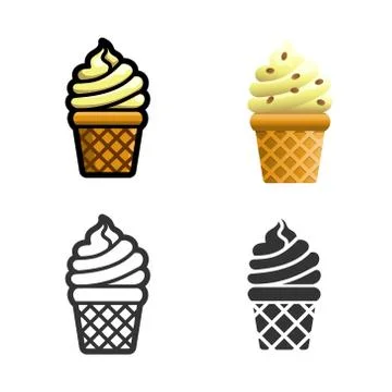 Ice cream vector colored icon set Stock Illustration