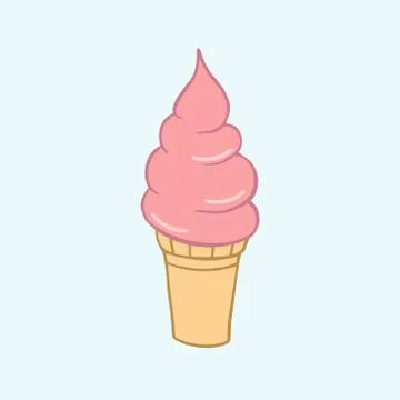 Ice cream. Vector flat illustration. Figure ice cream in cartoon style. Stock Illustration