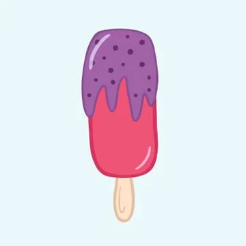 Ice cream. Vector flat illustration. Popsicle ice cream. Stock Illustration