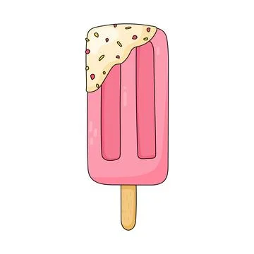 Ice-cream vector hand drawn illustration. Stock Illustration