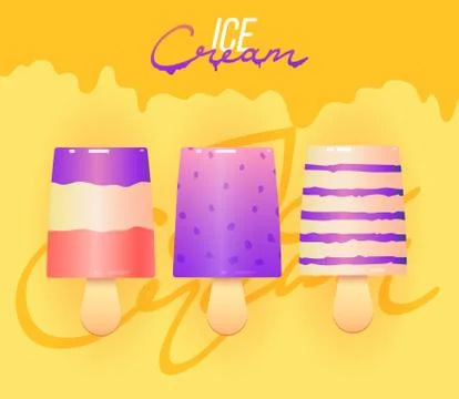 Ice Cream vector icon. Collection of ice cream illustrations. Ice cream shop Stock Illustration