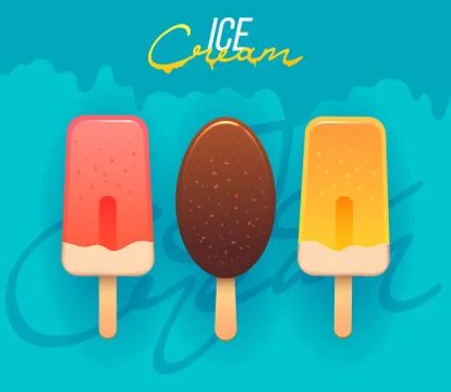 Ice Cream vector icon. Collection of ice cream illustrations. Ice cream shop Stock Illustration