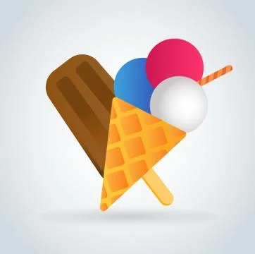 Ice cream vector icons set Stock Illustration