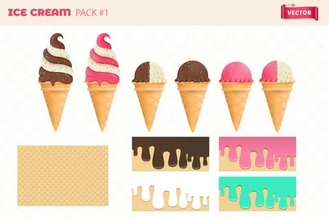 Ice Cream Vector Illustration Pack 1 Stock Illustration