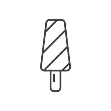 Ice cream vector line icon, sign, illustration on background, editable strokes Stock Illustration