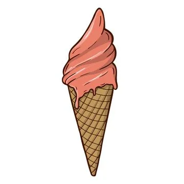 Ice cream vector in nice colors, isolated on a white background. Stock Illustration