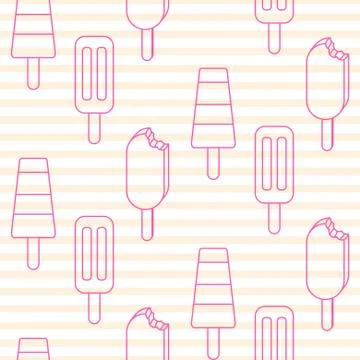 Ice cream vector seamless pattern. Summer collection Illustrazione stock