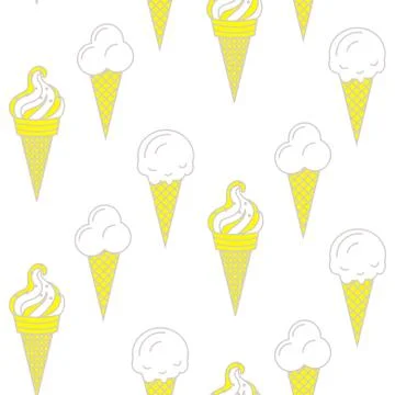 Ice cream vector seamless pattern. Summer collection Stock Illustration