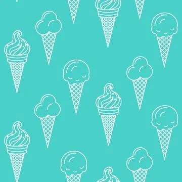Ice cream vector seamless pattern. Summer collection 스톡 일러스트
