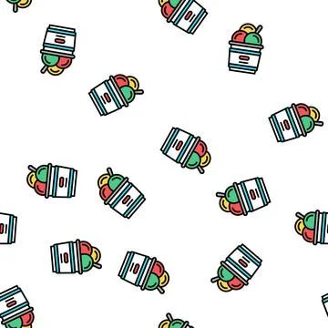 Ice cream vector seamless pattern Stock Illustration