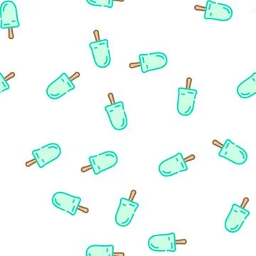 Ice cream vector seamless pattern Stock Illustration