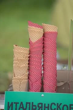 Ice cream wafers Stock Photos