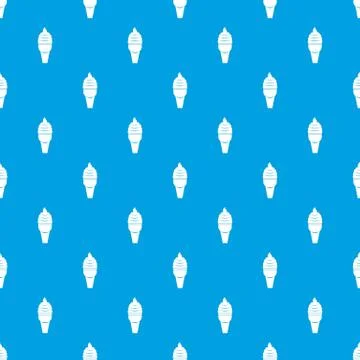 Ice cream in waffle cone pattern seamless blue Illustrazione stock