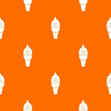 Ice cream in waffle cone pattern seamless Stock Illustration