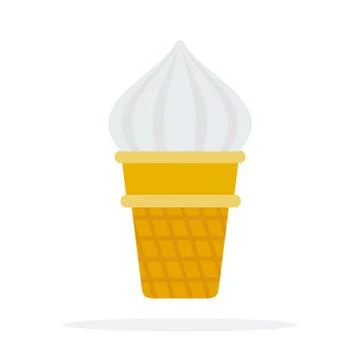 Ice cream in a waffle cup flat isolated Stock Illustration