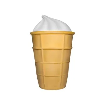 Ice cream waffle Cup in vector. Stock Illustration