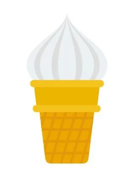 Ice cream in a waffle cup vector flat isolated Stock Illustration