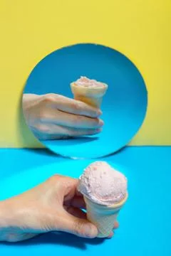 Ice Cream in a waffle Free Stock Photos