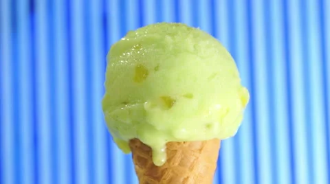 Ice cream in waffles rotates Stock Footage 40785627