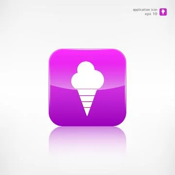Ice cream web icon. Application button. Stock Illustration