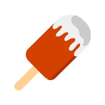 Ice cream on white background. Vector illustration in trendy flat style. ESP 10. Stock Illustration